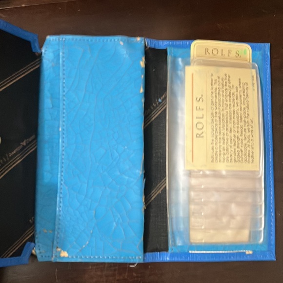 Vintage 1987 Blue Leather Rolf Wallet with all Packing Inserts NOS - Picture 7 of 13